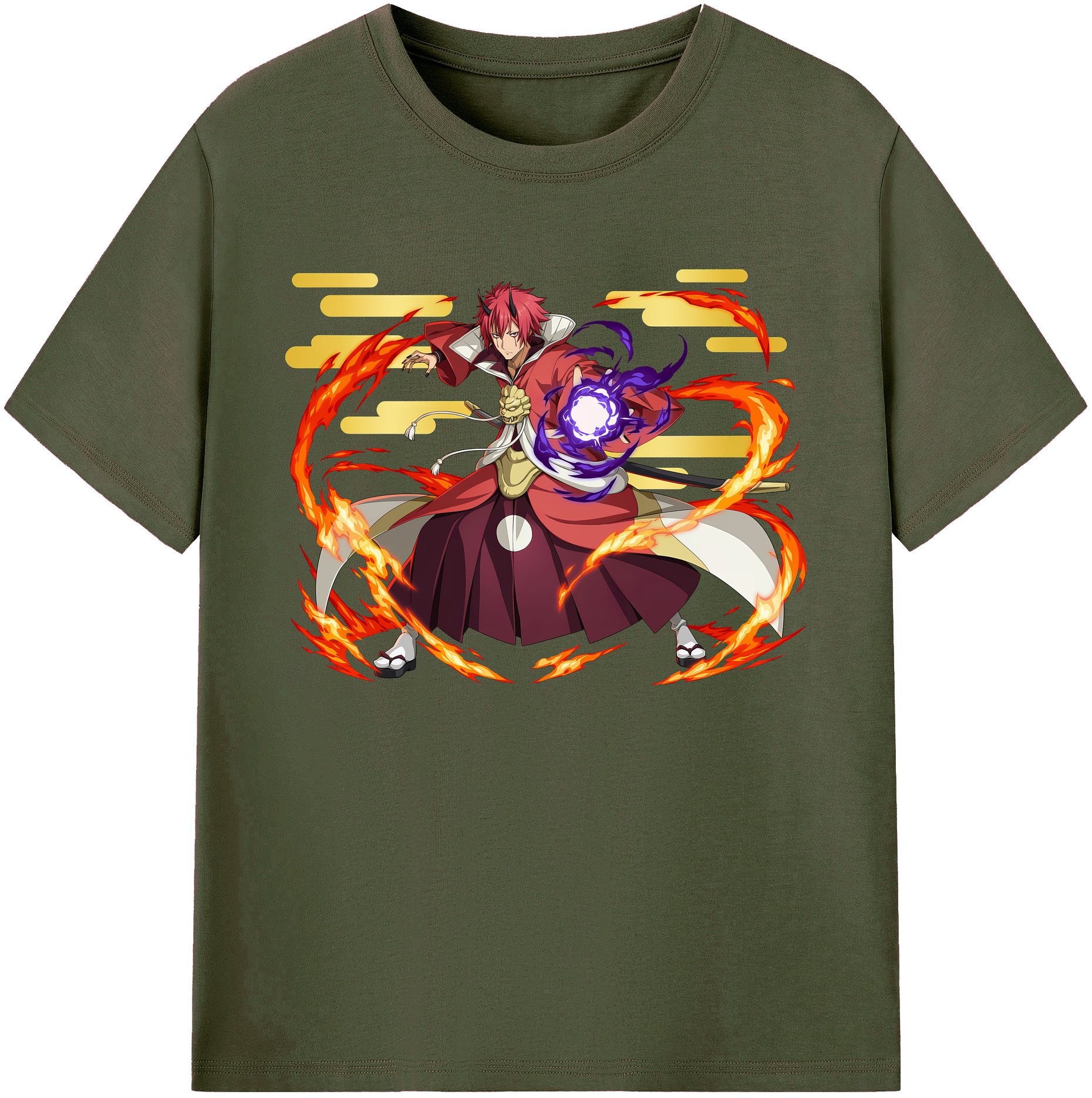 （画像用） 転スラ Regarding Reincarnated to Slime 綿100％ メンズ半袖Tシャツ｜肌触りやわらか＆通気性